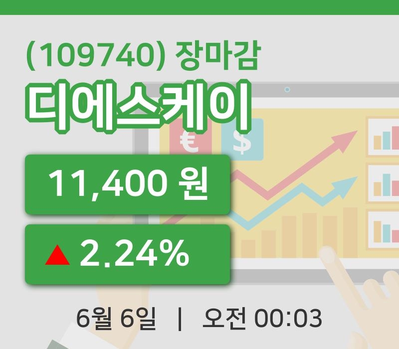코스닥마감증시디에스케이 6일 11,400원 장종료주식차트종합복습  