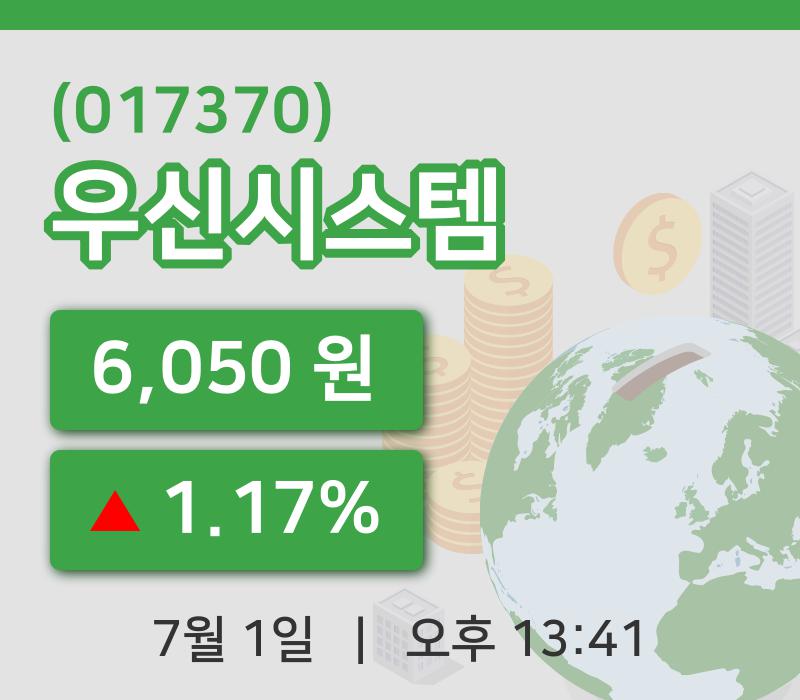 [우신시스템주가] 13시 41분 현재 6,050원