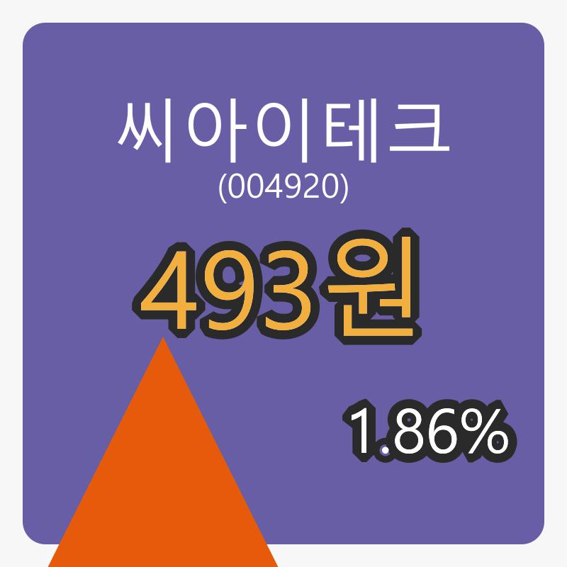 씨아이테크장종주가 493원