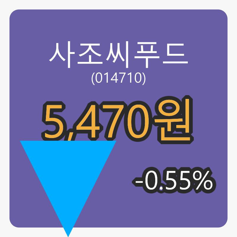 사조씨푸드장종주가 5,470원