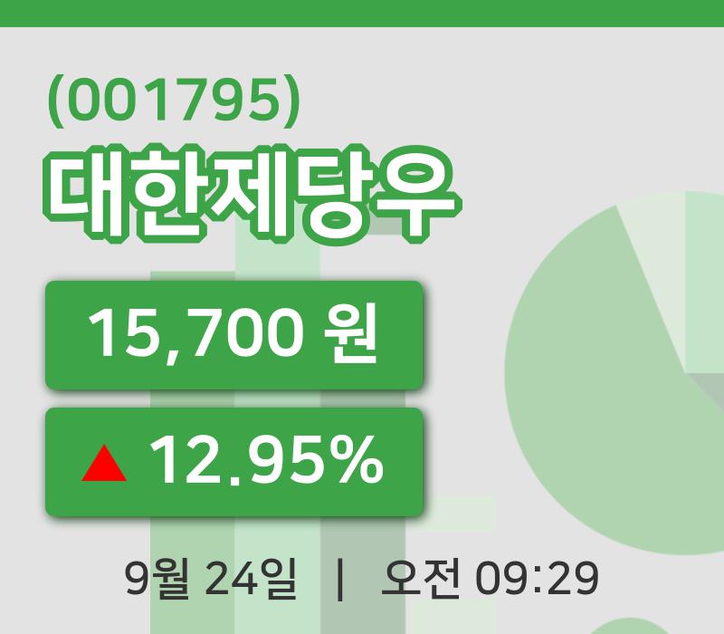 [대한제당우주가] 24일 9시 29분 현재 15,700원
