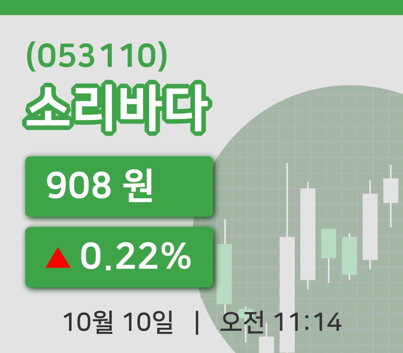 [소리바다주가] 10일 이시각 현재  908원