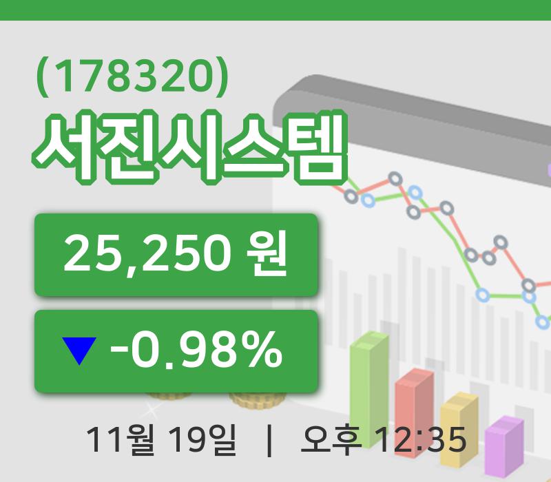 [서진시스템주가] 19일 이시각 현재  25,250원