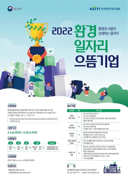 올해 환경일자리 으뜸기업 10곳 선발…1곳당 1500만원