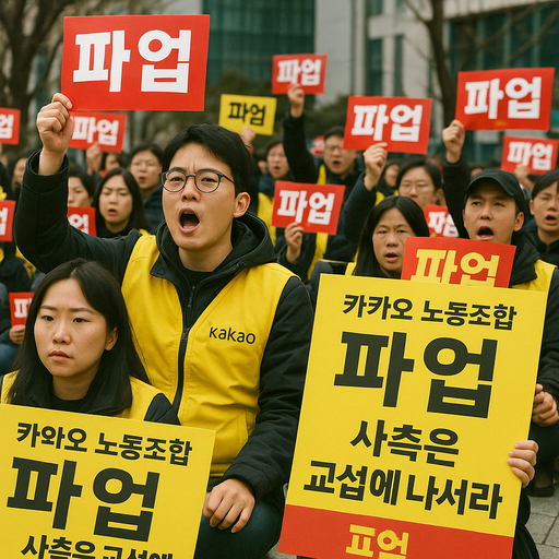 카카오 노조, 카카오모빌리티 임단협 결렬로 파업 돌입