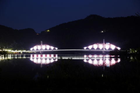 상주 낙동강 경천섬 낙강교 경관조명 가동