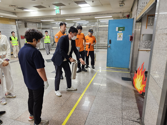 대구공공시설관리공단, 두류지하도상가서 합동 소방훈련 실시