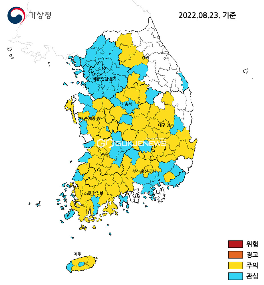 [날씨] 폭염위험수준 분포도