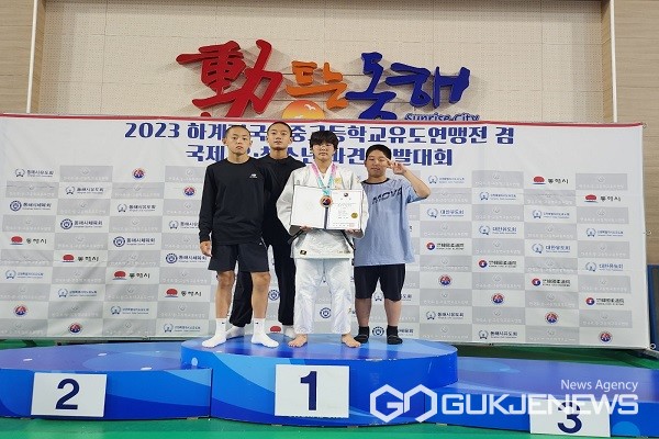 음성 무극중학교 이창아, 유도연맹전 겸 유·청소년 파견 선발대회 정상