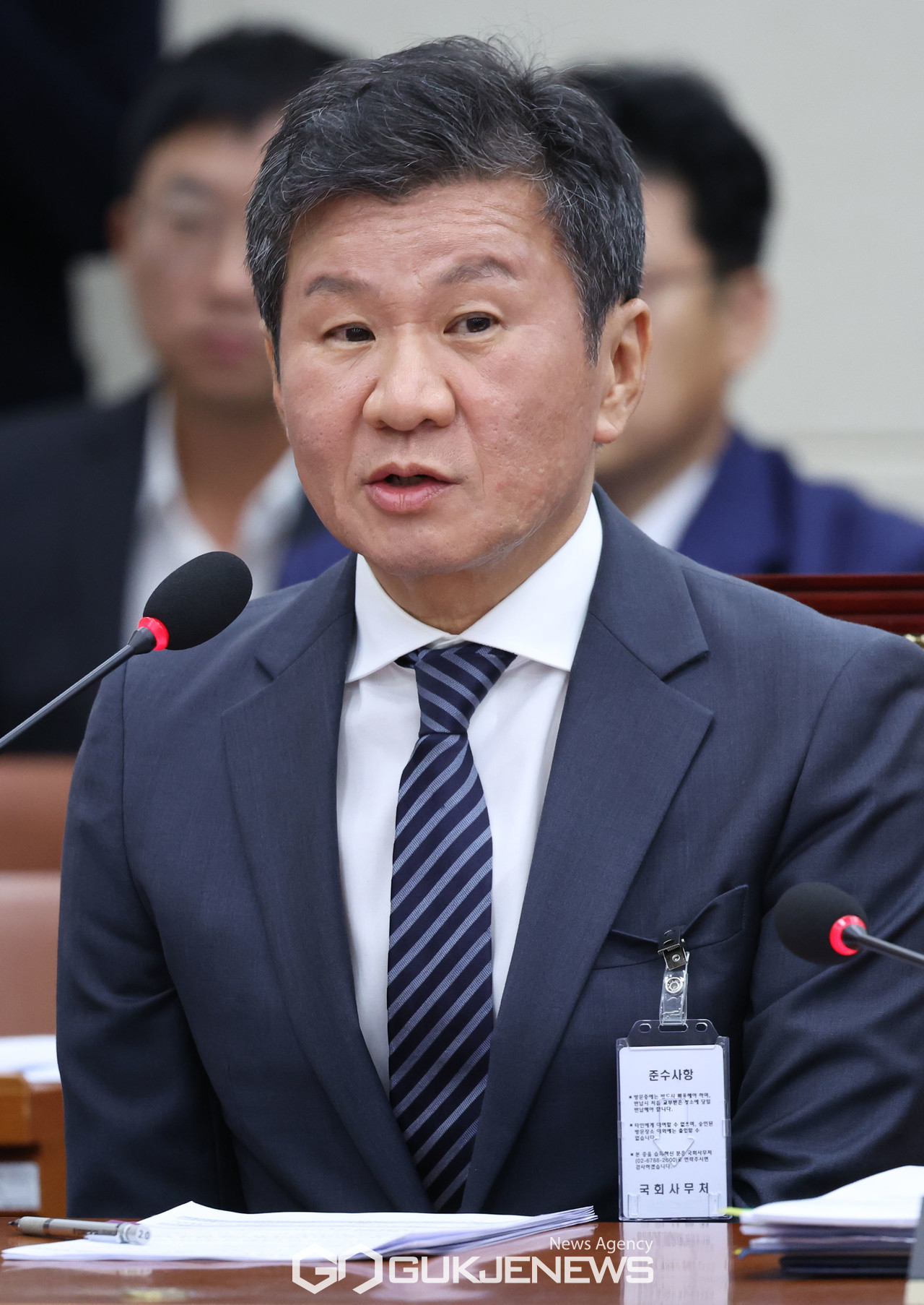 국정감사에 출석한 정몽규 HDC 그룹 회장