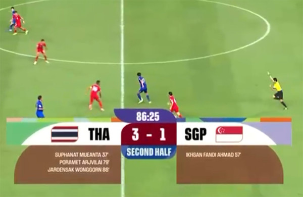 [속보] 태국·싱가포르 축구결과 '3-1' 진행중