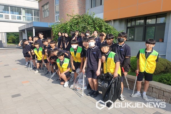 청주 율량중학교, 탄소제로 플로깅 활동 진행