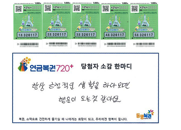 연예인 꿈 꿨어요 21억 1등당첨, 연금복권·로또당첨번호조회