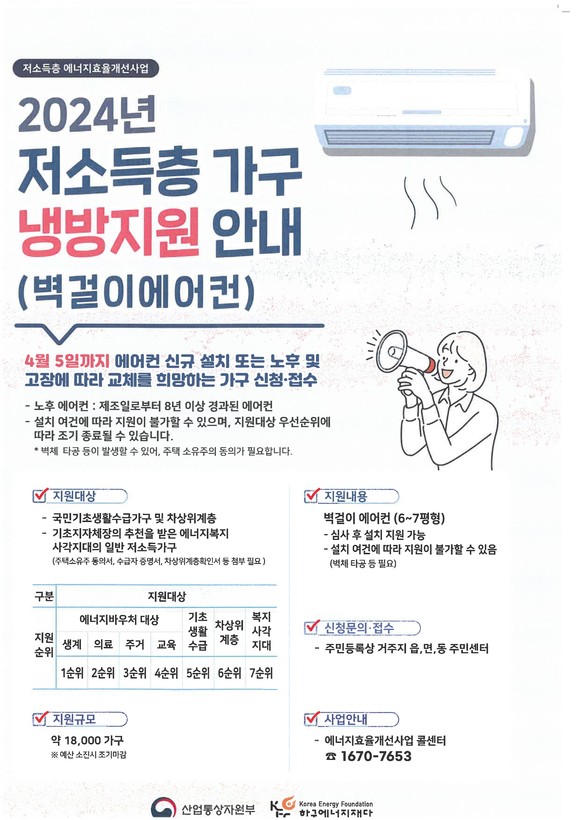 영주시, 취약계층 벽걸이 에어컨 무상 설치…65가구 지원