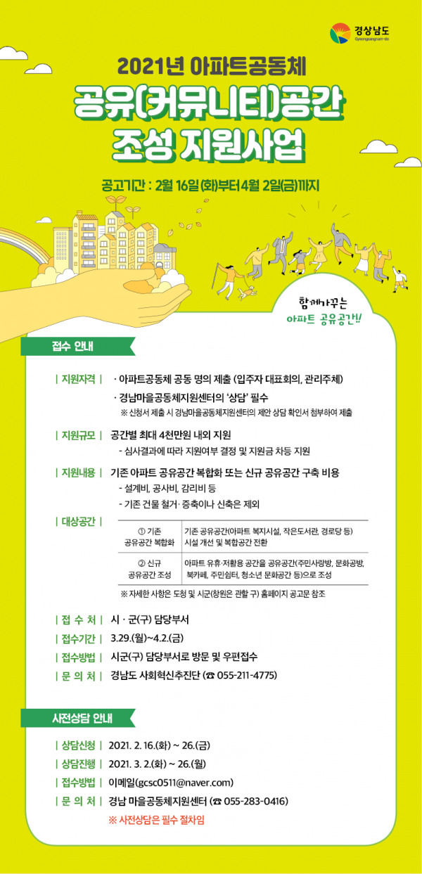 경남도, 2021년 공동체 활성화 주민공모사업 시작