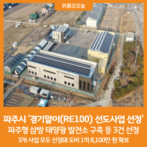 [위클리오늘] 파주시, 경기알이100(RE100) 선도사업 선정…1억 8,100만 원 확보