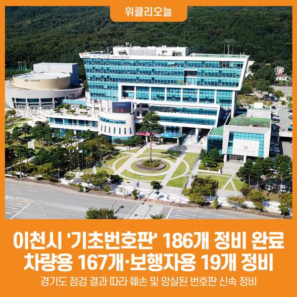 [위클리오늘] 이천시, 기초번호판 186개 정비 완료