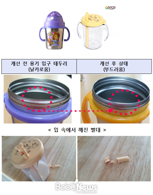 에스케이상사·오르, 유아용 물통 무상 교환