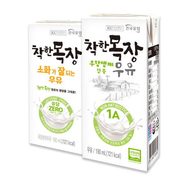 건국유업, 무항생제 착한목장 우유 2종 출시