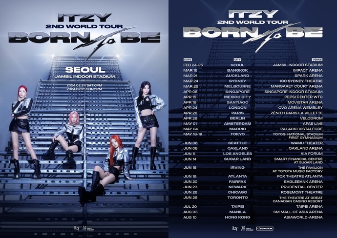 ITZY(있지), 두 번째 월드투어 플랜 공개..전 세계 27개 지역 29회 규모