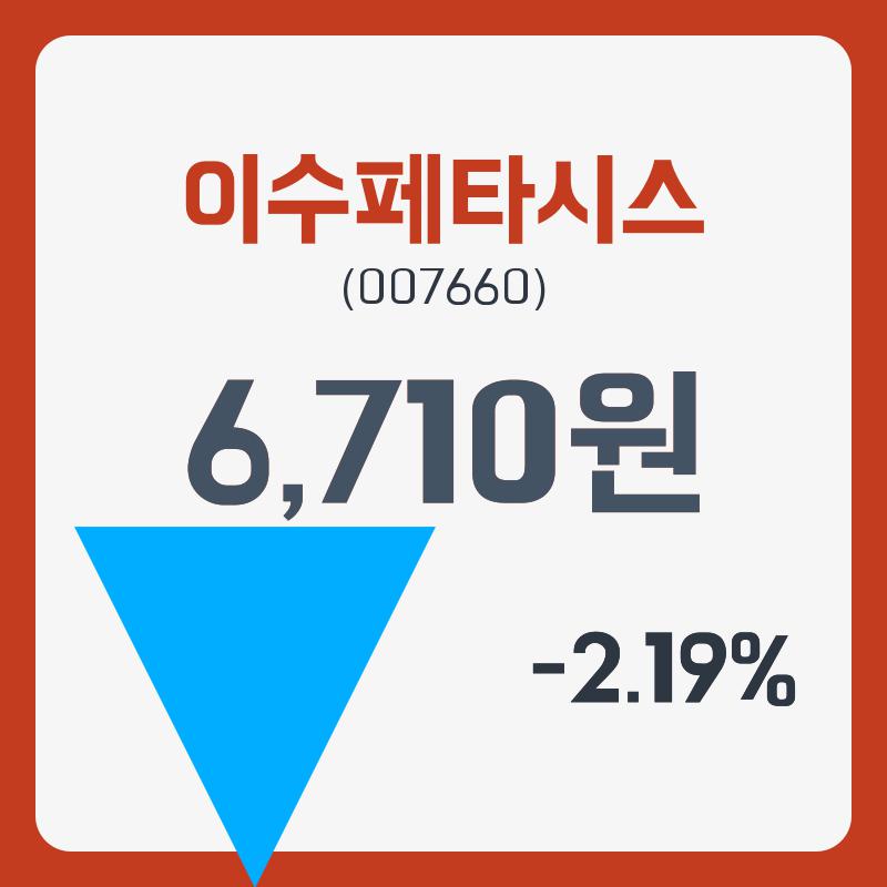 이수페타시스 주가및 증권차트정보 3일  현재 6710원  및 증권차트