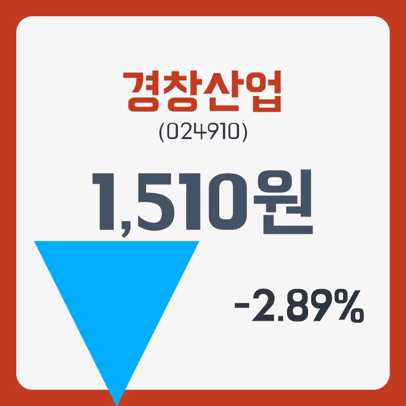 경창산업 주가및 오늘거래가는? 21일  현재 1510원  & 주가 정보