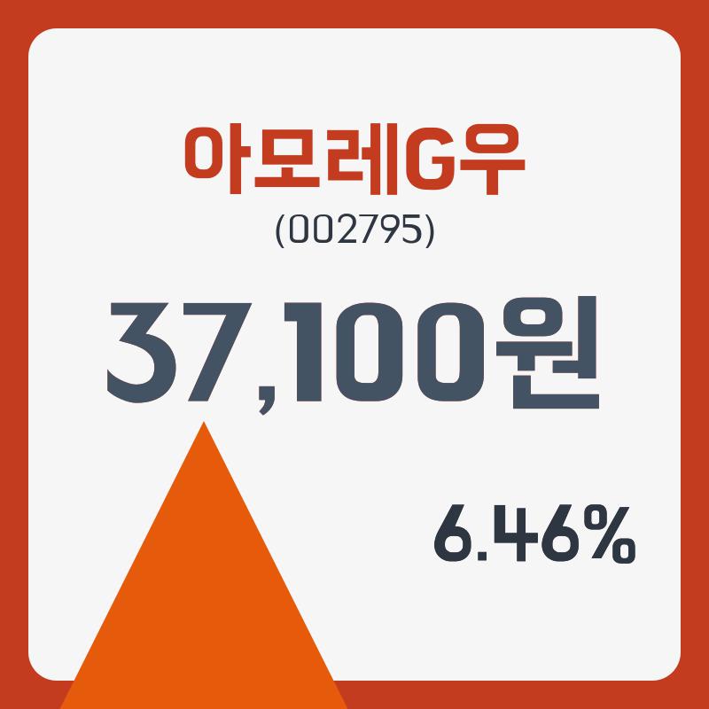 아모레G우주가 4월 19일 현재 37100원  & 주가 정보