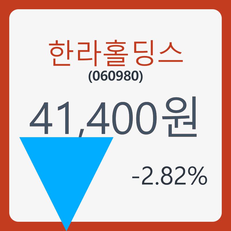 한라홀딩스 주가및 증권차트정보 12일  현재 41400원  & 증권시세