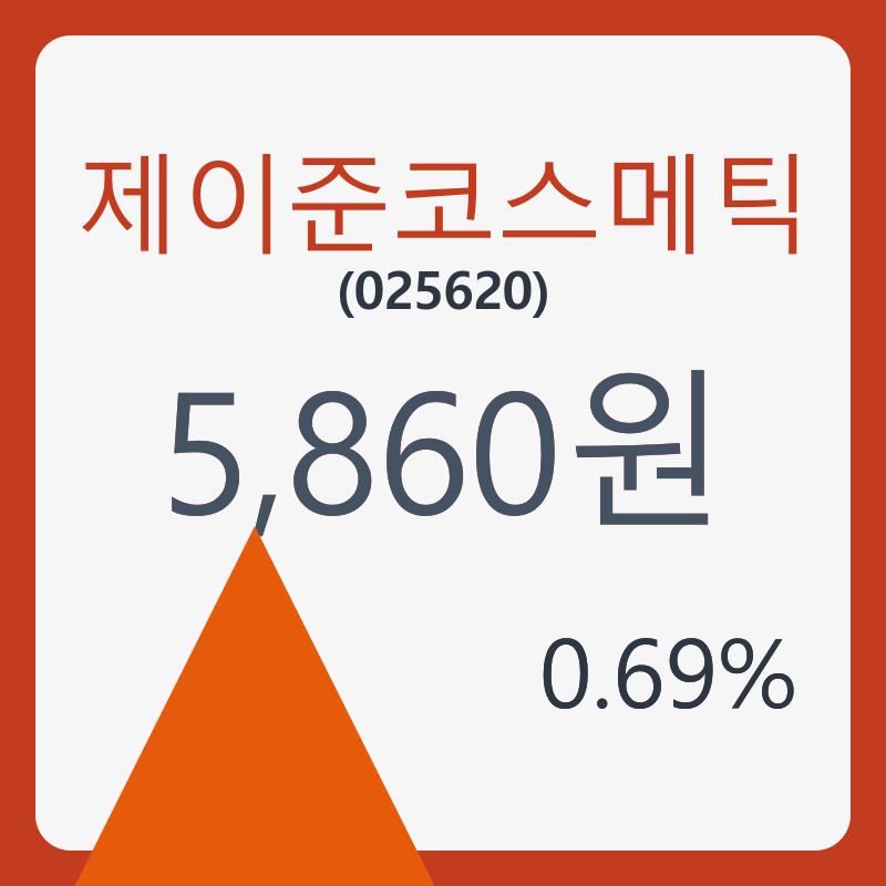 제이준코스메틱 주가및 종목 차트 11일  현재 5860원  & 주가 정보