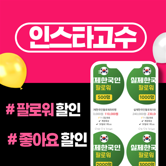 인스타 팔로워 늘리기, 인스타고수 자체 한국인 서비스 1:1카톡상담 진행