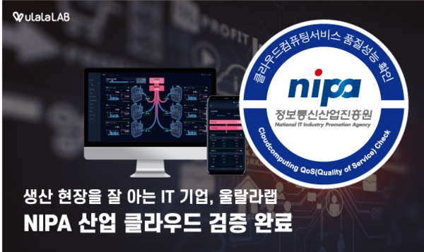 울랄라랩 윔팩토리, SaaS 스마트팩토리 솔루션 보안신뢰성 인증