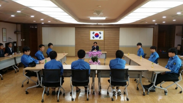 백운집 대전충남병무청장, 아산시청 사회복무요원 격려
