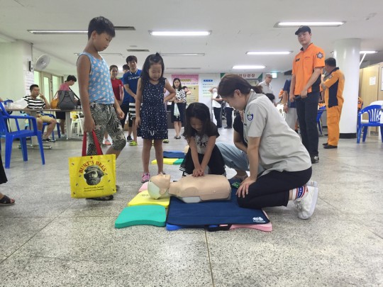 청주시시설관리공단, 폭염 속 합동소방훈련 실시