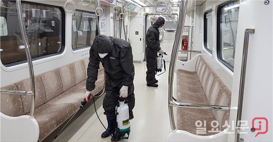 김포시, 김포골드라인 소독 방역 강화...코로나19 확산방지 총력