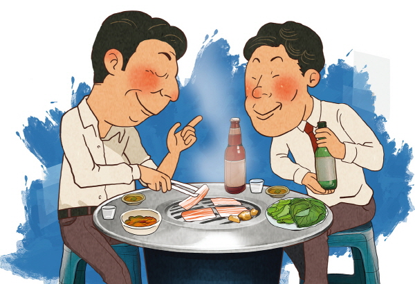 [음식 비교해보니…] 삼겹살에 소주 한잔도 이젠 벅차구나