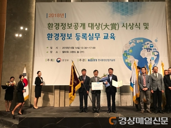 대구환경공단, ‘환경정보공개 대상’  장관상 수상