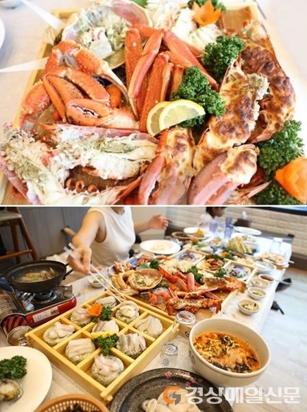 부산 광안리 횟집 中 회무한리필, 랍스타대게코스로 유명한 곳은? 산바다건물8층 산해횟집