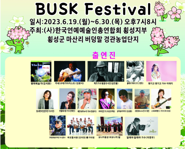 횡성읍 버덩말경관농업단지, 메밀꽃 배경으로 버스킹 공연 개최
