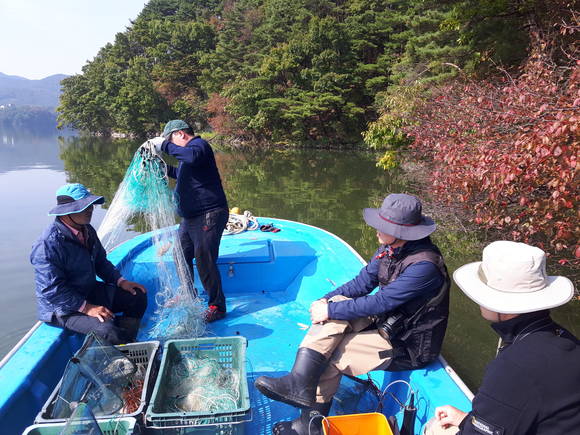 보령 청라내수면어업계, 청천저수지 어족·어획량 공동조사 실시