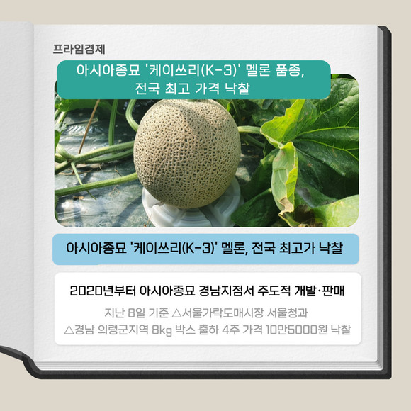 [카드] 아시아종묘 ‘케이쓰리 멜론 전국 최고 가격 낙찰