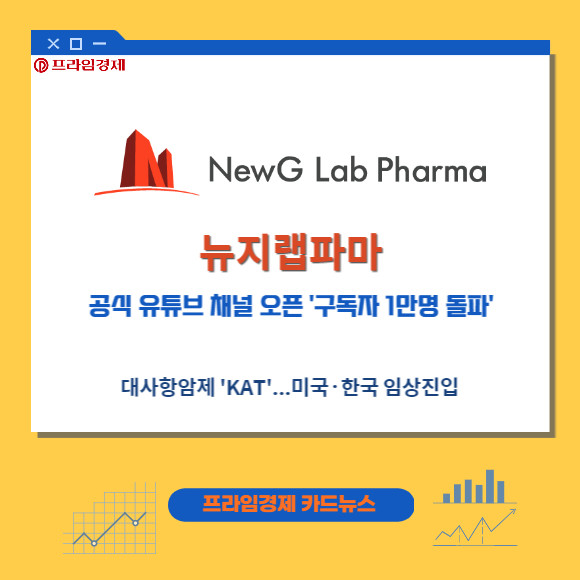 [카드] 뉴지랩파마, 공식 유튜브 채널 구독자 1만명 돌파