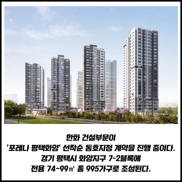 [카드] 서평택 대표 중심 주거지 포레나 평택화양 선착순 동호지정 계약