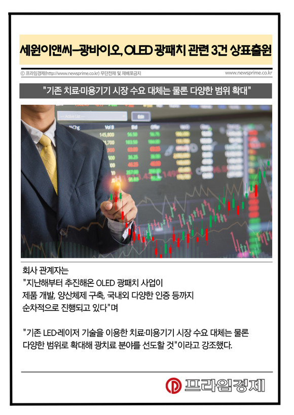 [카드] 세원이앤씨-광바이오, OLED 광패치 관련 3건 상표출원
