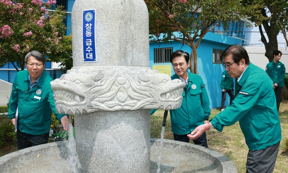 김동일 보령시·김태흠 충남도지사와 시 민방위 경보·급수·대피시설 등 현장 점검
