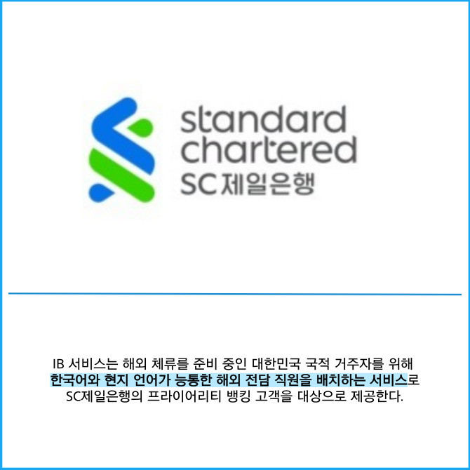 [카드] SC제일은행, 해외 거주 한국 VIP 고객 위한 IB서비스 개시