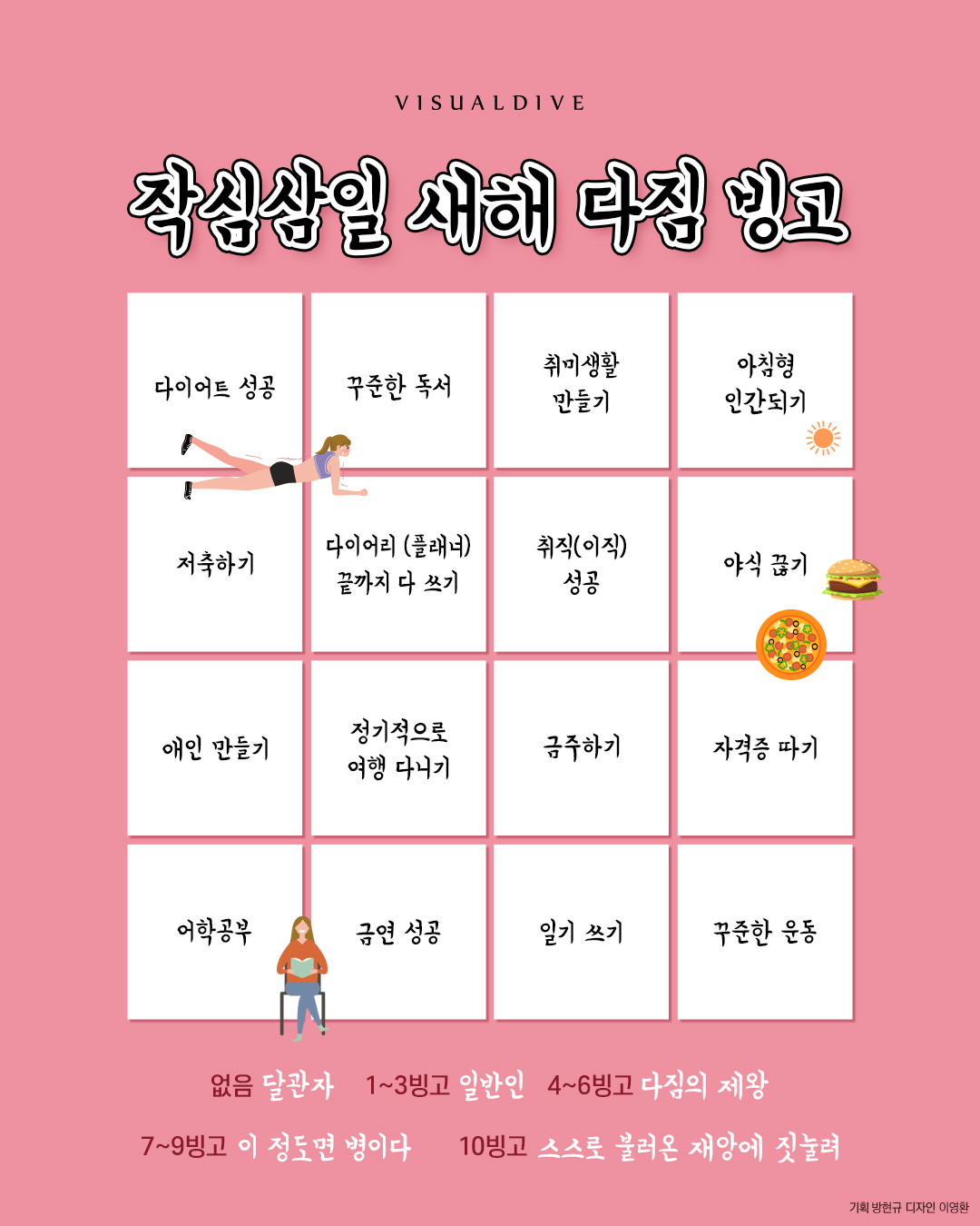 작심삼일 새해 다짐 빙고