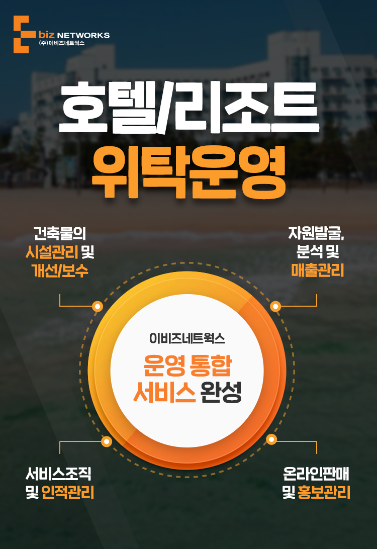 이비즈네트웍스, 호텔&레저던스 통합운영서비스 제공