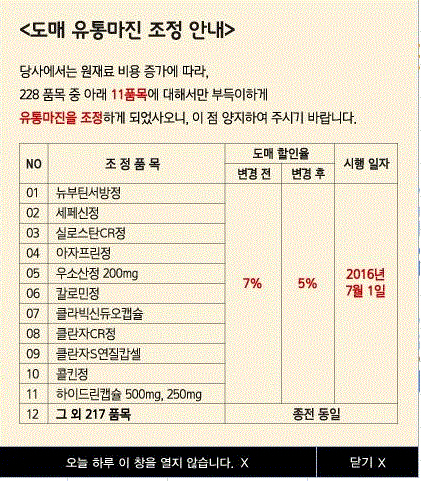 유나이티드제약 일방적 마진인하…유통업계 분통