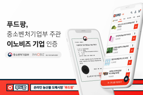 푸드팡, 기술혁신형 중소기업 ‘이노비즈’ 인증 및 국제 표준 ISO 9001:2015 인증 획득