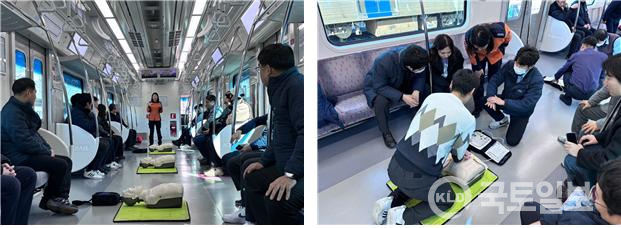 한국철도 부경본부, 동해선 전동열차 소방안전훈련 실시